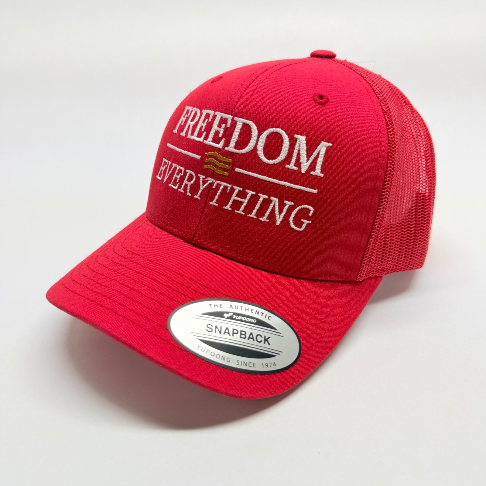 Yupoong Classics Freedom Everything Red Trucker Snapback Hat One Size New